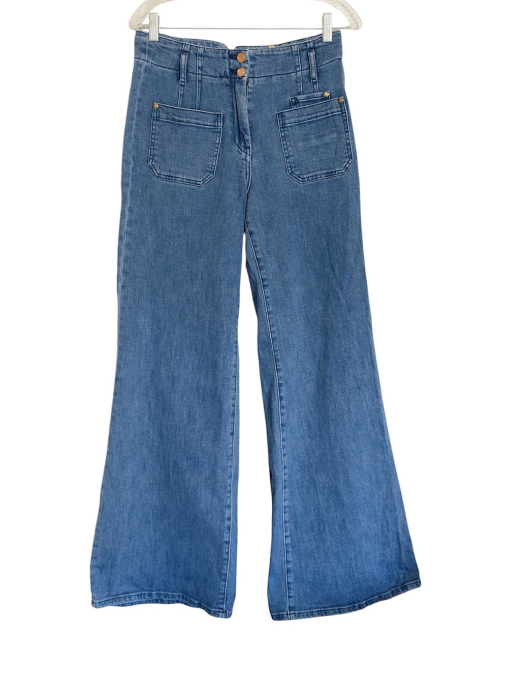 Maeve By Anthropologie High Rise Wide-Leg Flare Medium Wash Jeans size 29